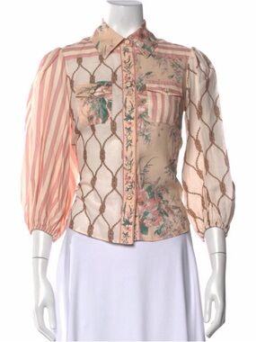 Zimmermann Moonshine Patchwork Button Front Blouse